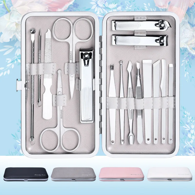 Stainless Steel Nail Scissor Set Full Set Nail Trimming Tool Bags Pedicure Knife Nail Clippers Nail Clippers Set