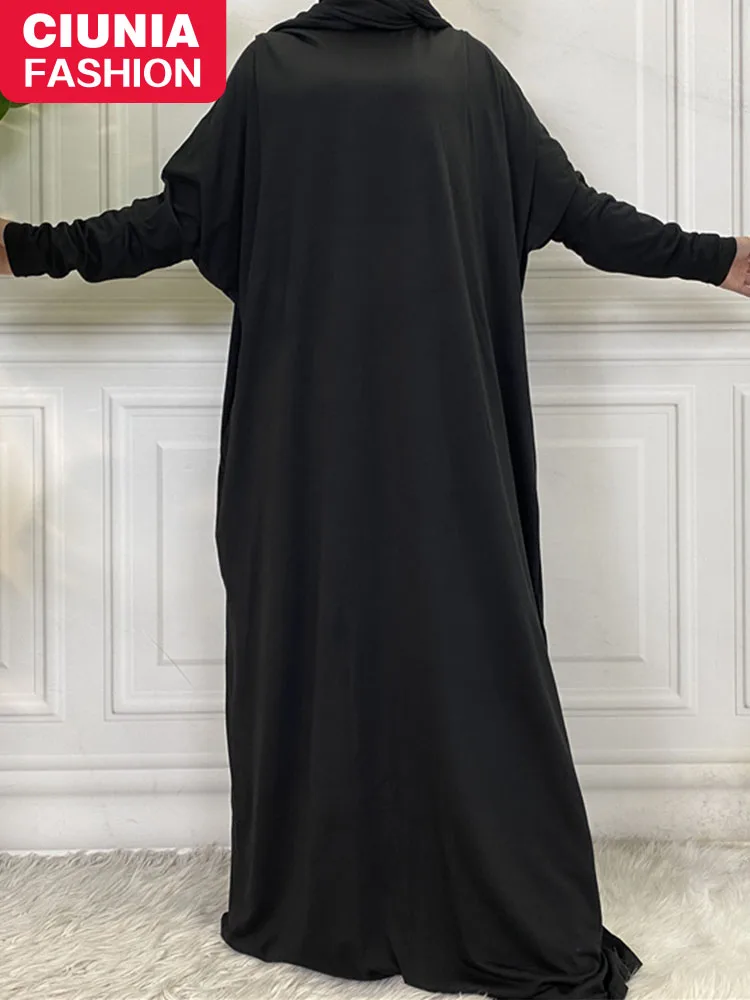 Сплошной цвет хлопковое исламское женское молитвенное платье мусульманское