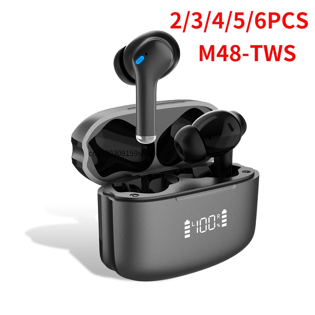 

3/4/5/6PCS M48 TWS Wireless Headphones with Mic Wholesale TWS BT5.1 Earphones Hi-Fi Stereo Headset Touch Sports Earbuds PK F9-5C