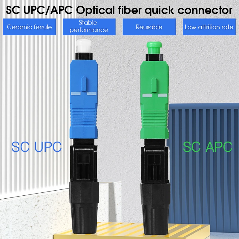 SC APC/UPC Оптоволоконный быстрый разъем FTTH Волоконно-оптический Полевая сборка