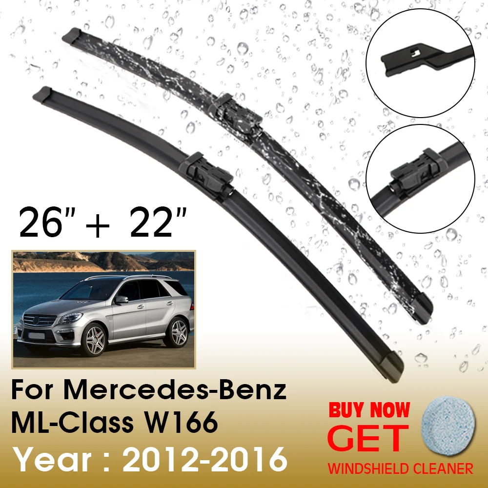 

Car Wiper For Mercedes-Benz ML-Class W166 26"+22" 2012-2016 Front Window Washer Windscreen Windshield Wipers Blades Accessories