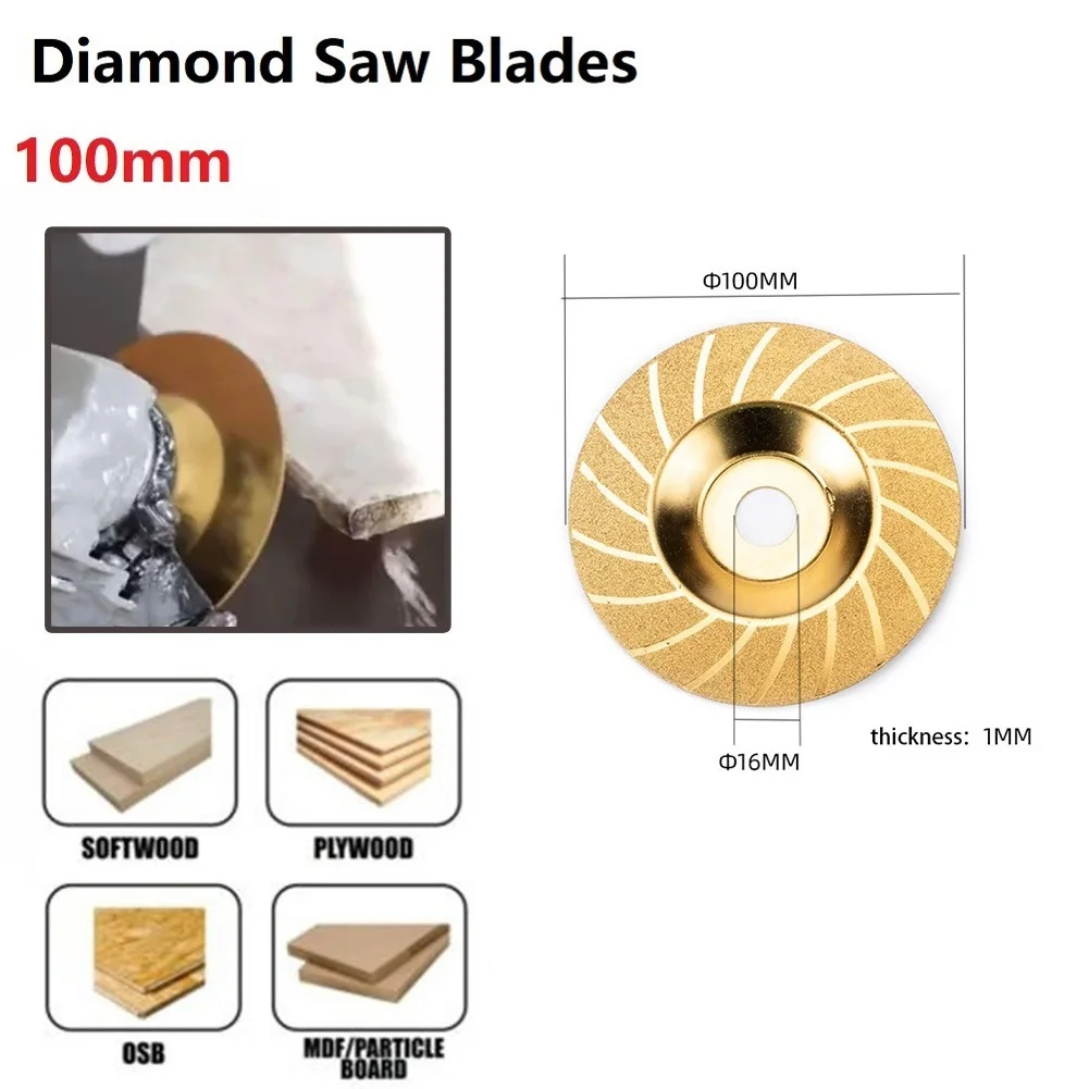 

100mm Cutting Wheel Gold Grinding Circular Saw Blade For Cutting Glass Ceramic Marble Metal Circuit Board Power Tool Accessories