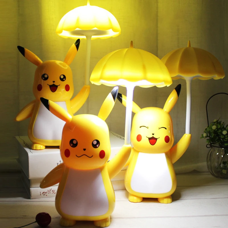 

Pokemon Anime Figure Pikachu Kawaii Model Eye Protection With Variety Of Changes Night Light Pokémon Children Toys Bedroom Gift