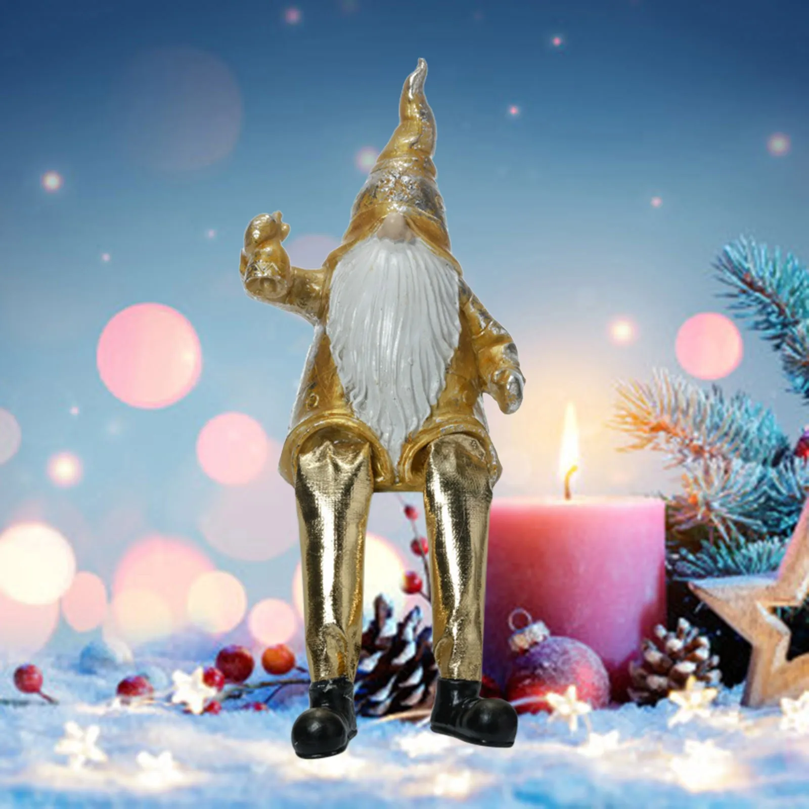

Glass Christmas Ornament 1PC Statue Decoration Garden Snowman Hollow Resin Colour Garden Garden Sculptures Cat Ornament for Tree