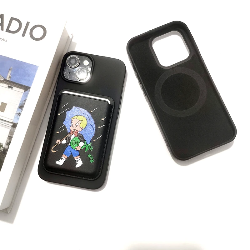 Роскошный обновленный магнитный чехол-бумажник для телефона Dollar MonopolyS iPhone14 Pro Max 11