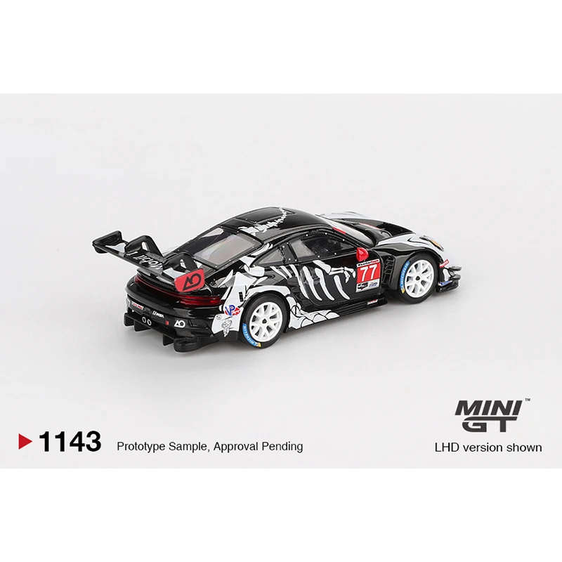 Предпродажа MINIGT 1143 # 77 1:64 Porsche 911 GT3 R AO Racing IMSA Petit Le Mans Skeleton Rexy Хэллоуин Литая под давлением модель автомобиля игрушки (art.: 3920d276dbd5a) - 3920d276dbd5a