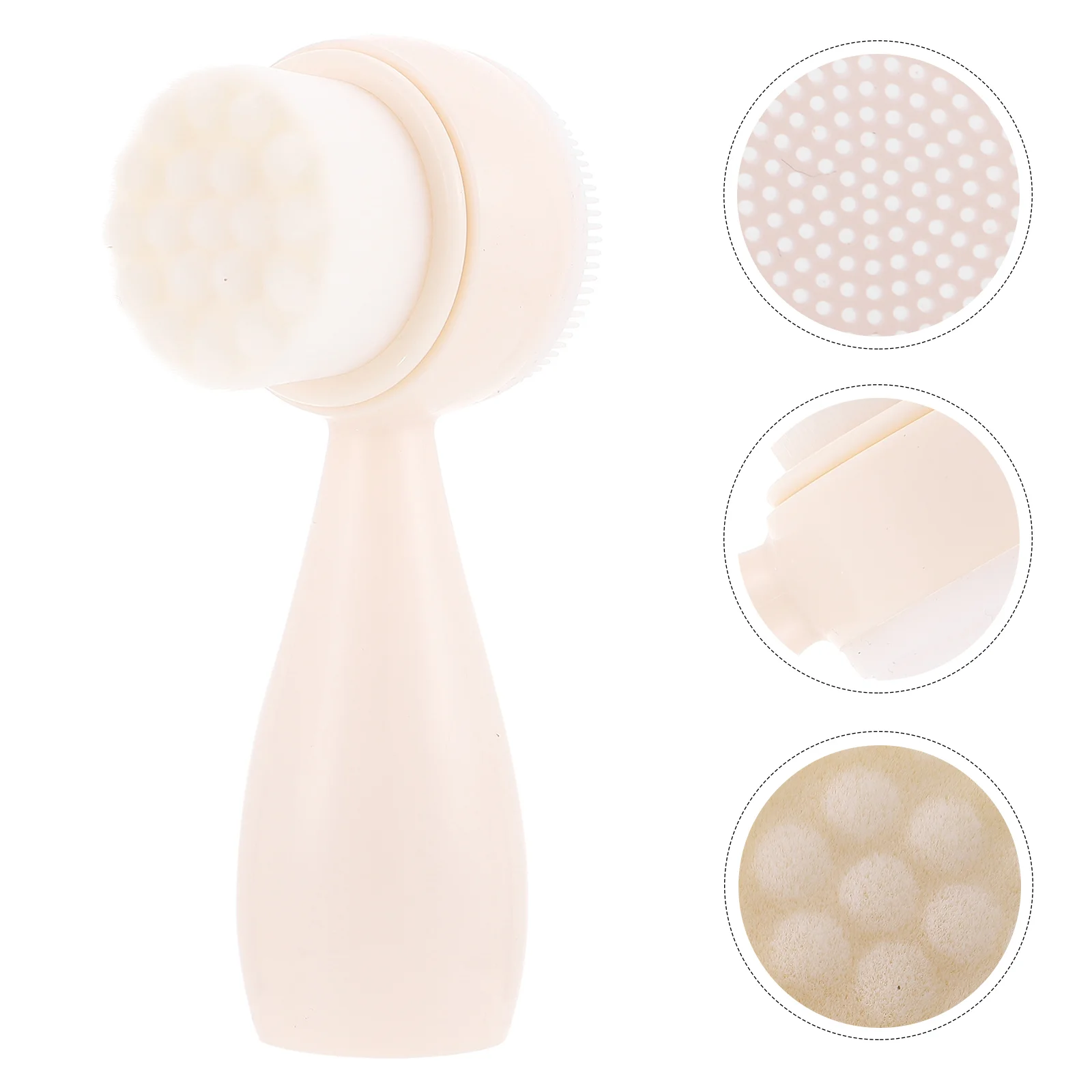 

Face Brush Scrubber Facial Silicone Machine Cleansing Rack Wash Handle Scalp Cleanser Manual Loofah Fiber Cleaner Exfoliating