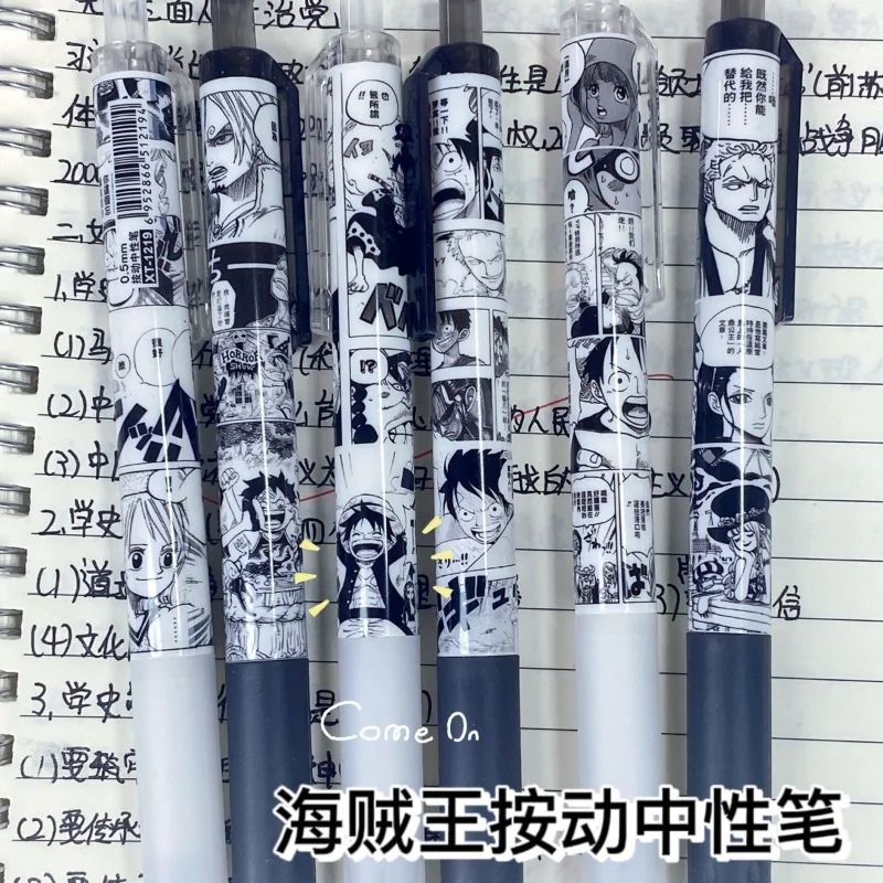 

One Piece naruto ограниченное прессование нейтральная ручка черно-белая комиксная стильная ins прессованная ручка студенческий экзамен кисть авторучка с вопросами аниме
