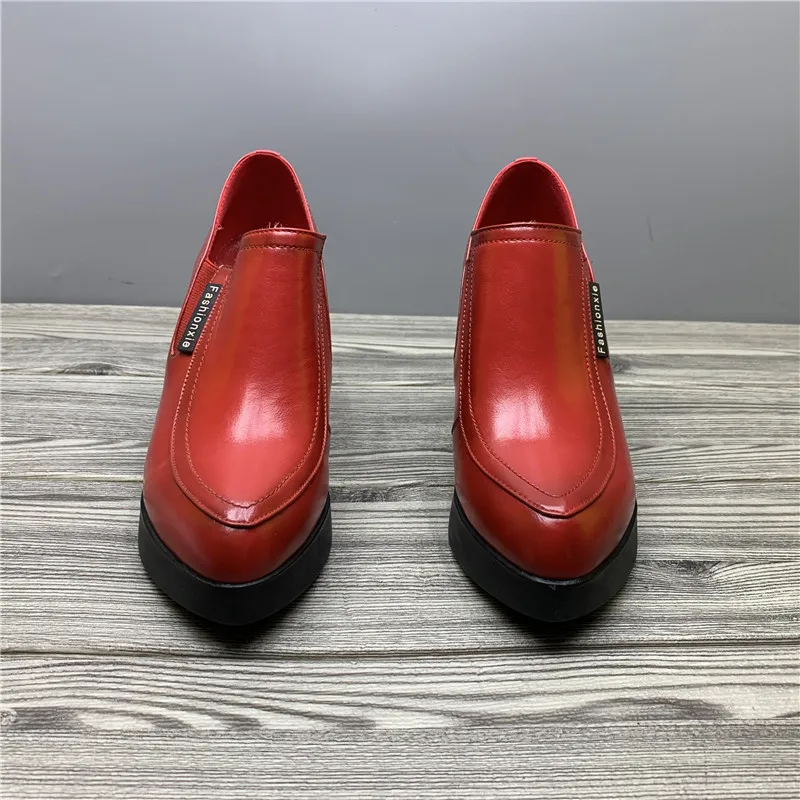 

Женские туфли на шнуровке в стиле ретро, универсальные туфли из натуральной кожи на высоком массивном каблуке