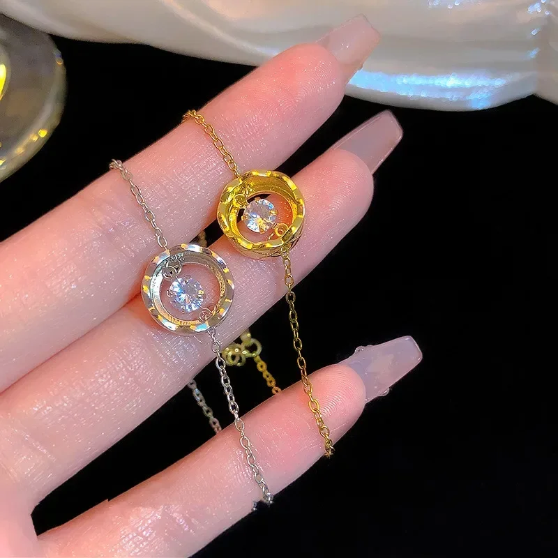 Новое кольцо с цирконом Ромб браслет из титановой стали для женщин модный