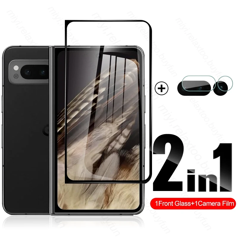 

2In1 Full Cover Protective Glass For Google Pixel Fold 5G Camera Lens Screen Protector Cover Film Googe Pixle Fold 5G G9FPL 5.8"