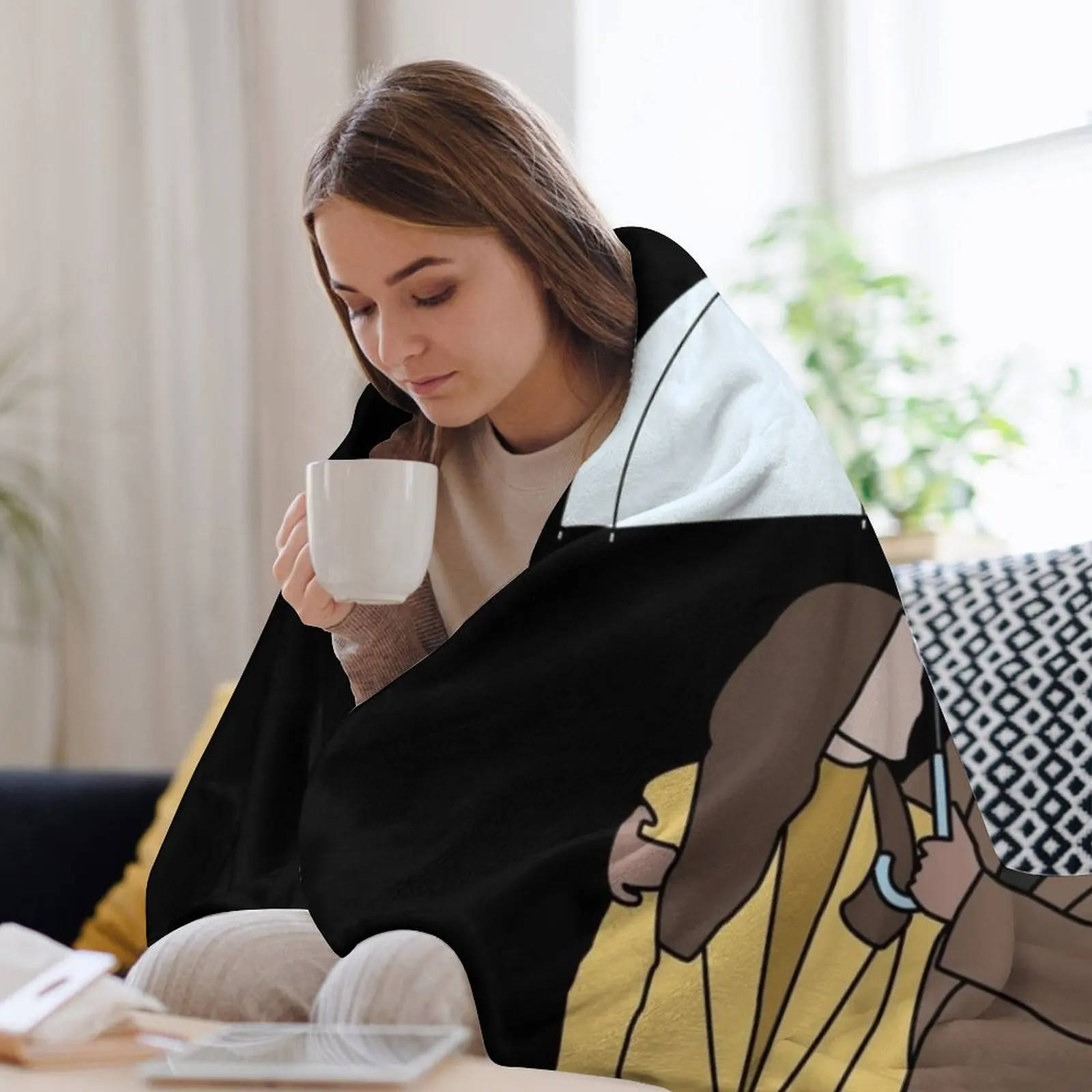 Crash Landing on you - Ri Jung Hyuk And Yoon Se-Ri Hyun Bin Son Ye-jin Зонтик сцены Плед одеяло аниме Одеяла