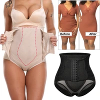 high waist control panties women shapewear tummy compression underwear mesh butt lift front closure slim waist trainer xxxl