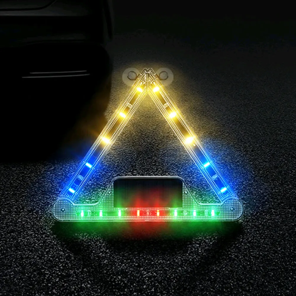 

1Pc Car Accessories Solar LED Strobe Police Lights For Auto Emergency Grill Warning Lamp 18 led Windshield Anti Collision Light