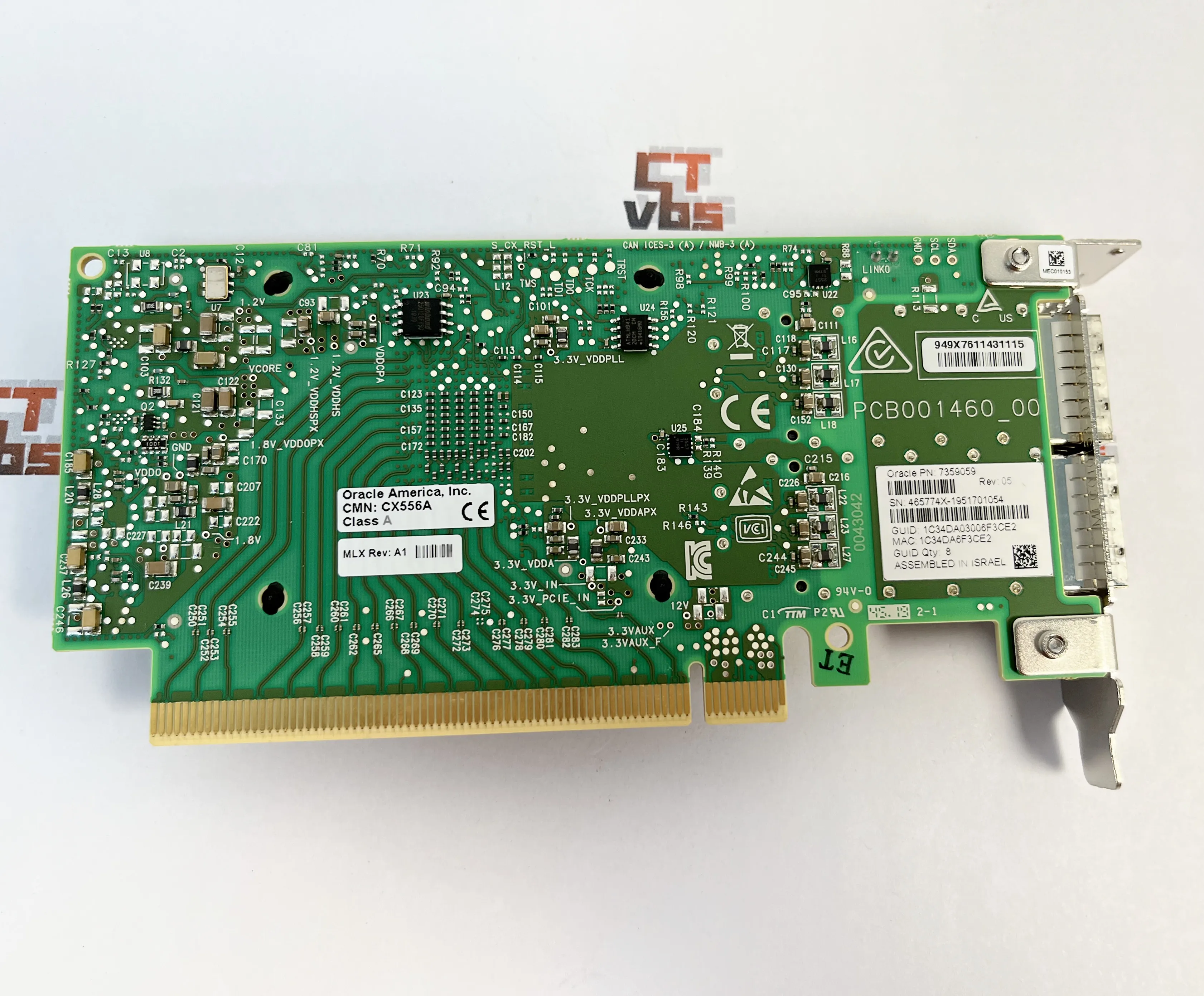 Mellanox CX556A ConnectX-5 EDR 100GbE PCIe NIC With Half PCIe Bracket