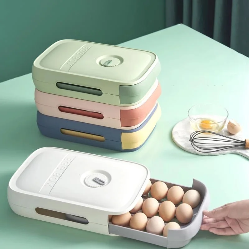 

Drawer type egg storage box with cover refrigerator egg tray container egg drawer paper towel egg rack dispenser kitchen storage