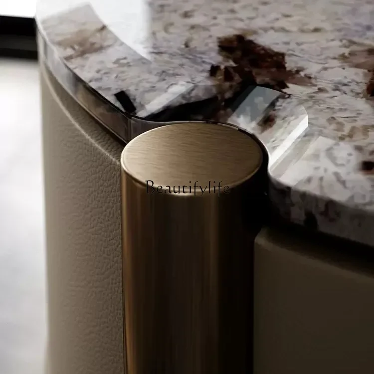 Tianshan Twilight Snow Роскошная каменная прикроватная тумбочка 2024 современная простая