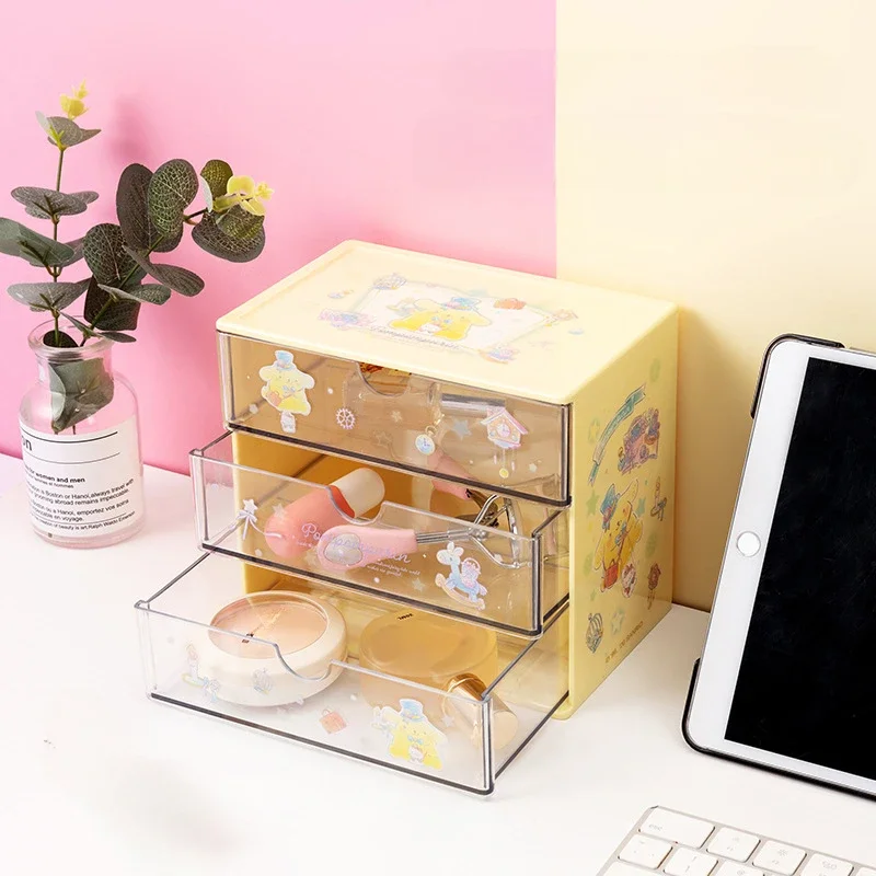 MINISO Sanrio персонажи ящик для хранения Kawaii Cinnamoroll настольный девятиквадратный