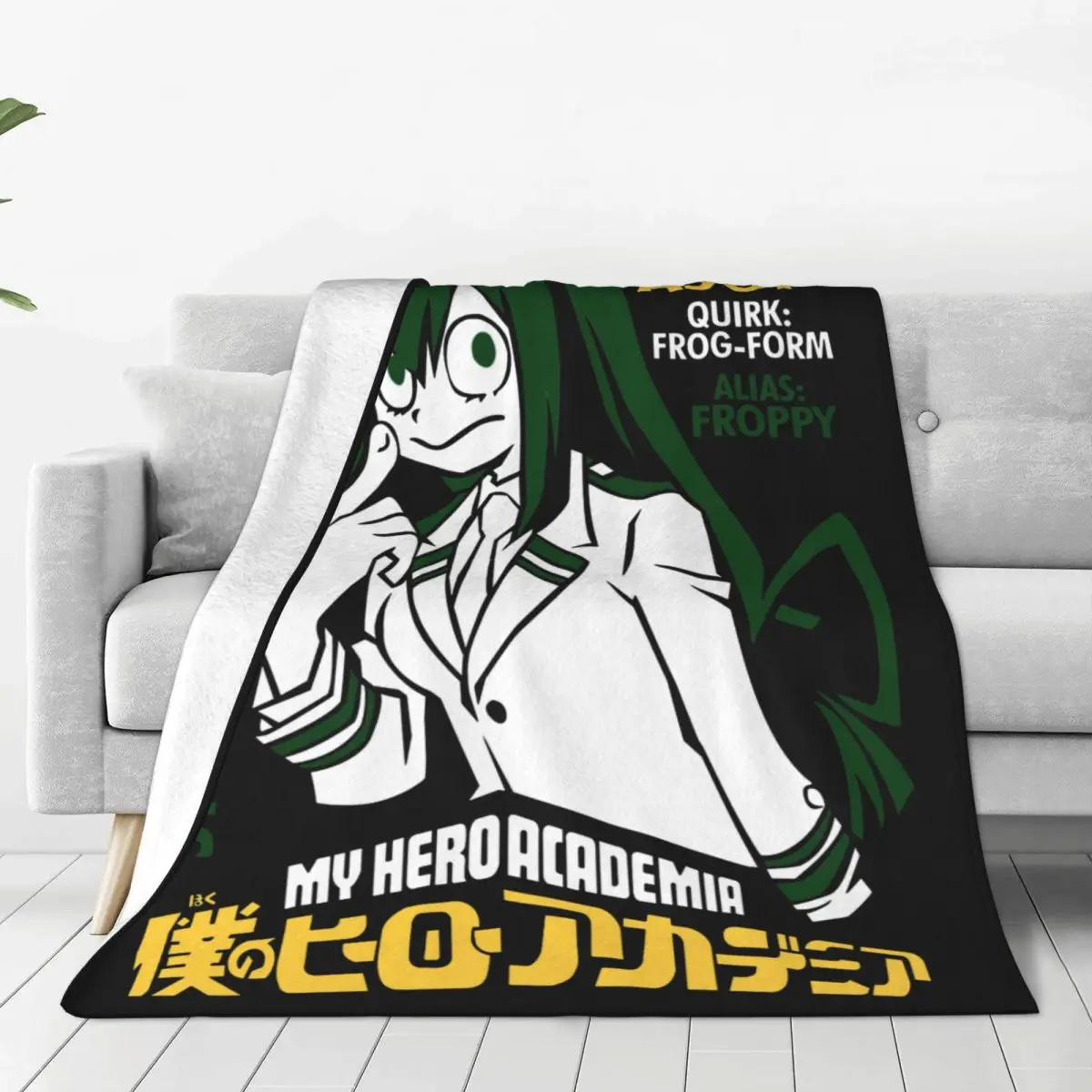 

My Hero Academia Boku No Hero Academia Froppy Flannel Blanket Funny Throw Blankets for Home 125*100cm Quilt
