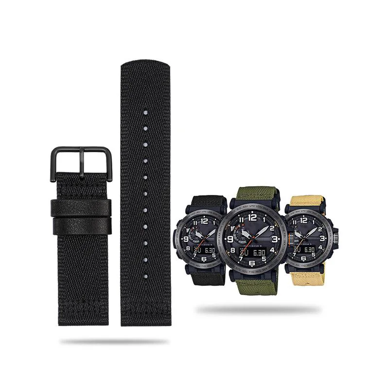 

YOPO Nylon Watchband For CASIO PRW6600 Luminox Suunto 9 WatchStrap Canvas Strap Men's 24mm Quick Disassembly Design