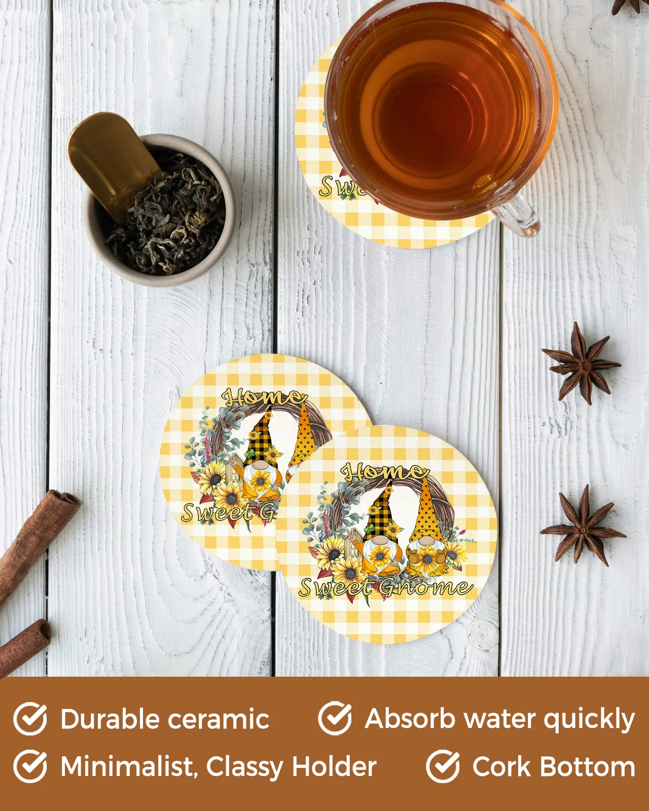 Домашнее милое гномное решетчатое Подсолнухи кухонный стол круглая подставка