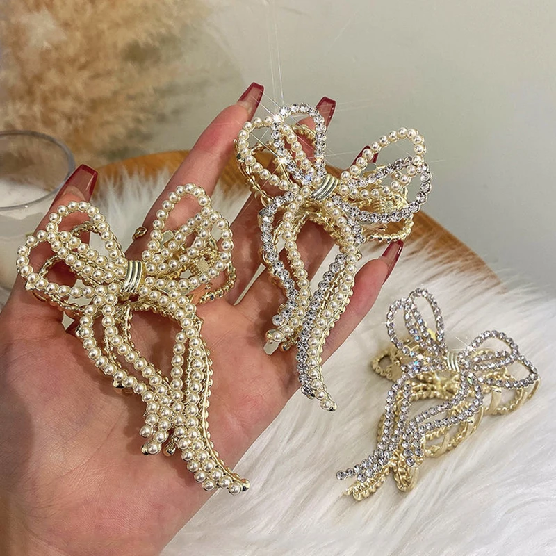 

Заколка-краб для волос с кристаллами и бабочками для женщин и девушек