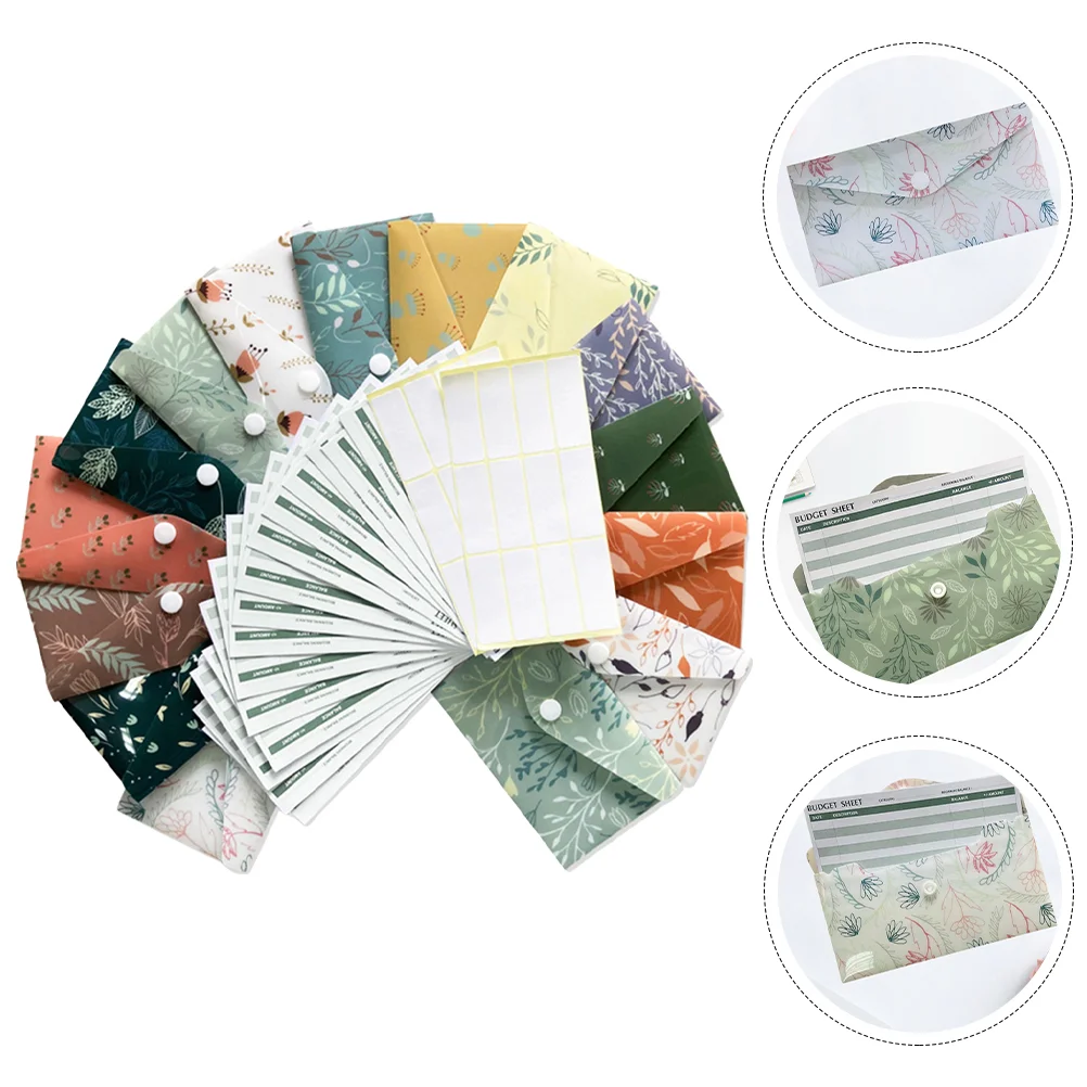 

Cash Budget Envelope Envelopes Money Stickers Waterproof Plastic Button Reusable Bill Snap