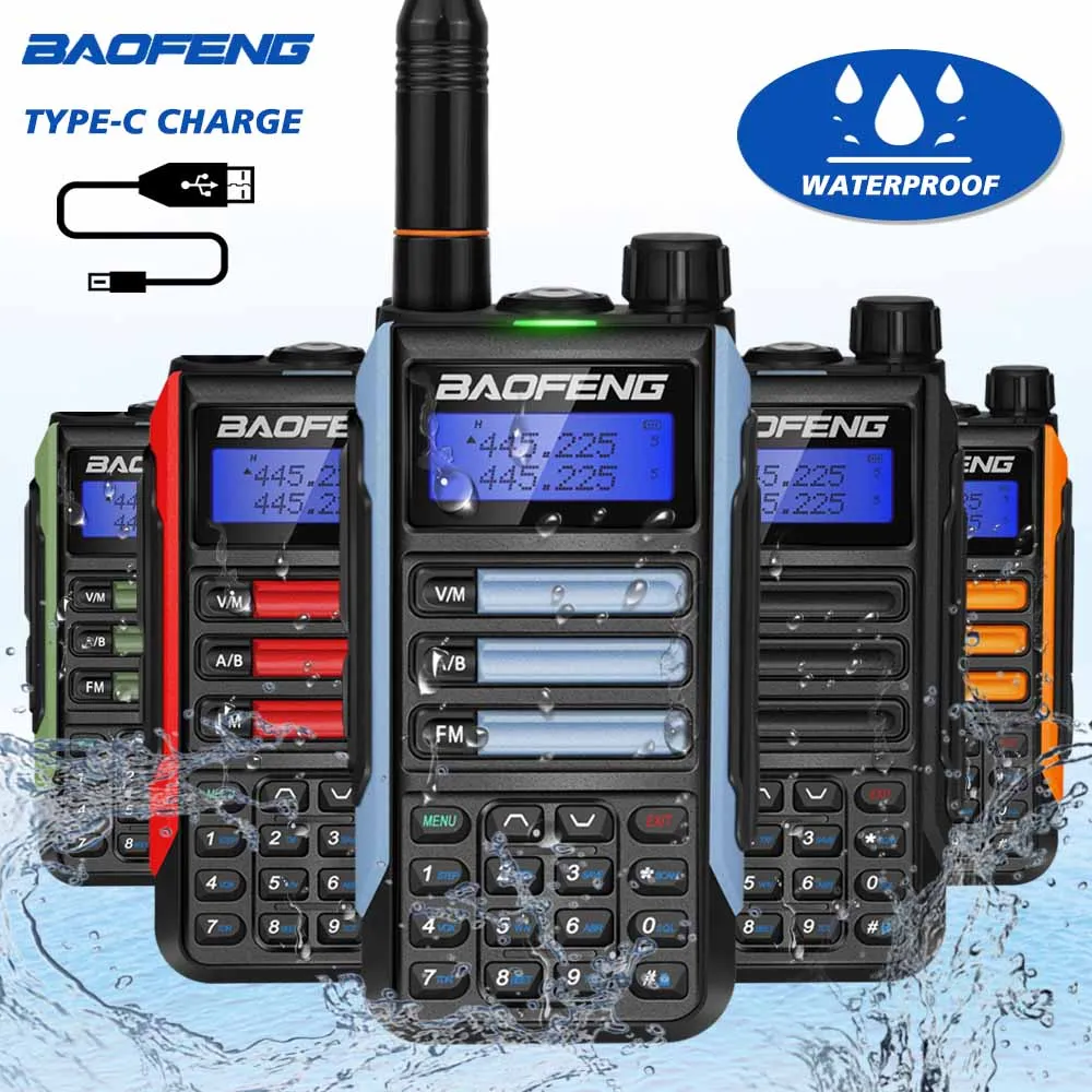 Baofeng Professional Walkie Talkie UV16 Plus 10W Power Waterproof VHF UHF Dual Band Two Way Radio UV5R UV10R Enhanced UV16 Plus