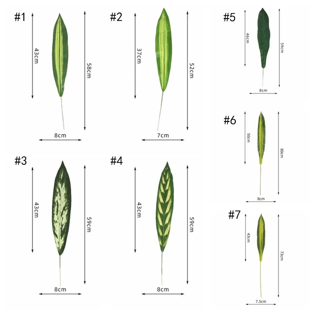 Большие Искусственные Пальмовые Листья Тропические Декоративные Листва Для