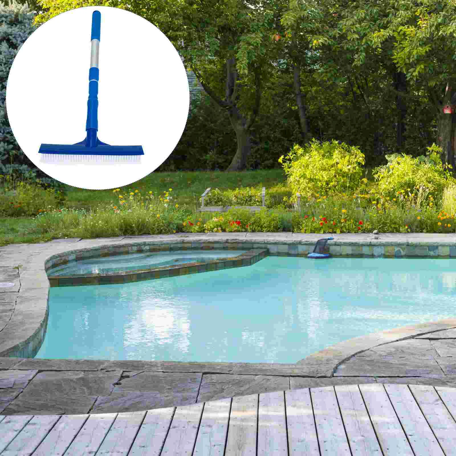 

Brush Pool Cleaning Squeegee Cleaner Pole Tile Swimming Window Handle Head Scrub Wall Telescopic Underwater Vacuum Tool Floor