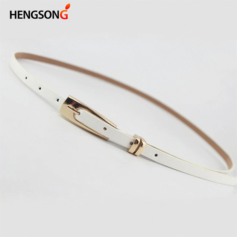 

New Arrival Candy Color Thin Pu Leather Belt Female Red Brown Black White Yellow Waist Belts For Women Dress Strap Hot Sale NEW