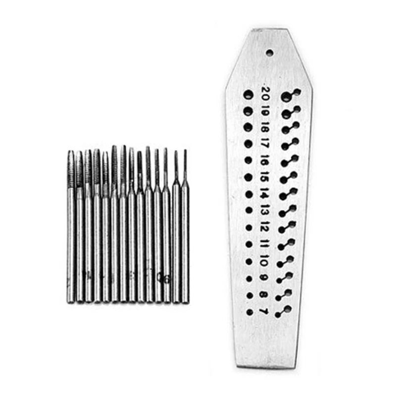 

Micro Tap & Die Set with Screw Plate & 14 Taps Alloy Steel Screwplate w/ 0.7mm - 2mm Range Fitting for Precision Repair R9UF