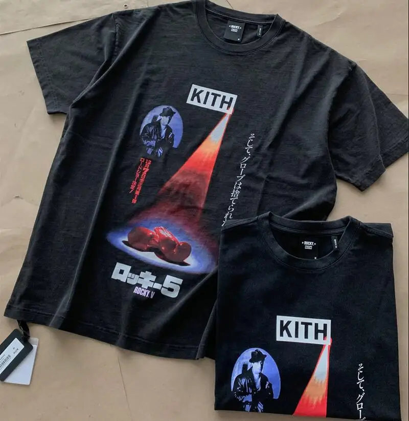

NEW TOP Washed Black Kith T-shirt Men Women 1:1 Best Quality Oversized T Shirts Streetwear Top Tees