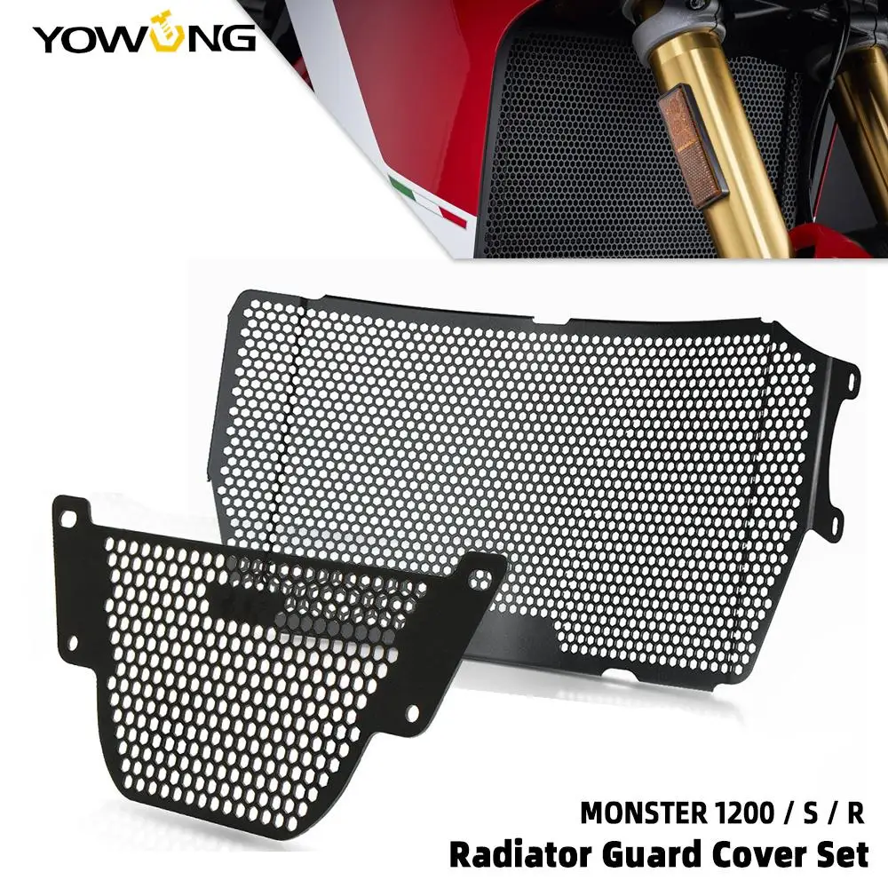 

Motorcycle Radiator Guard Protector Grille Grill Cover For Ducati Monster 1200 S R 25 Anniversario Oil Cooler Guard 1200S 1200R