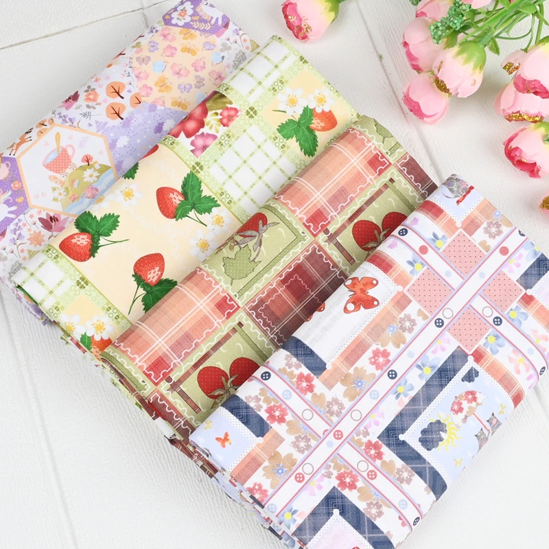 Wide110 см мультяшная клубника бабочка вишня хлопковая ткань печать для DIY одежды