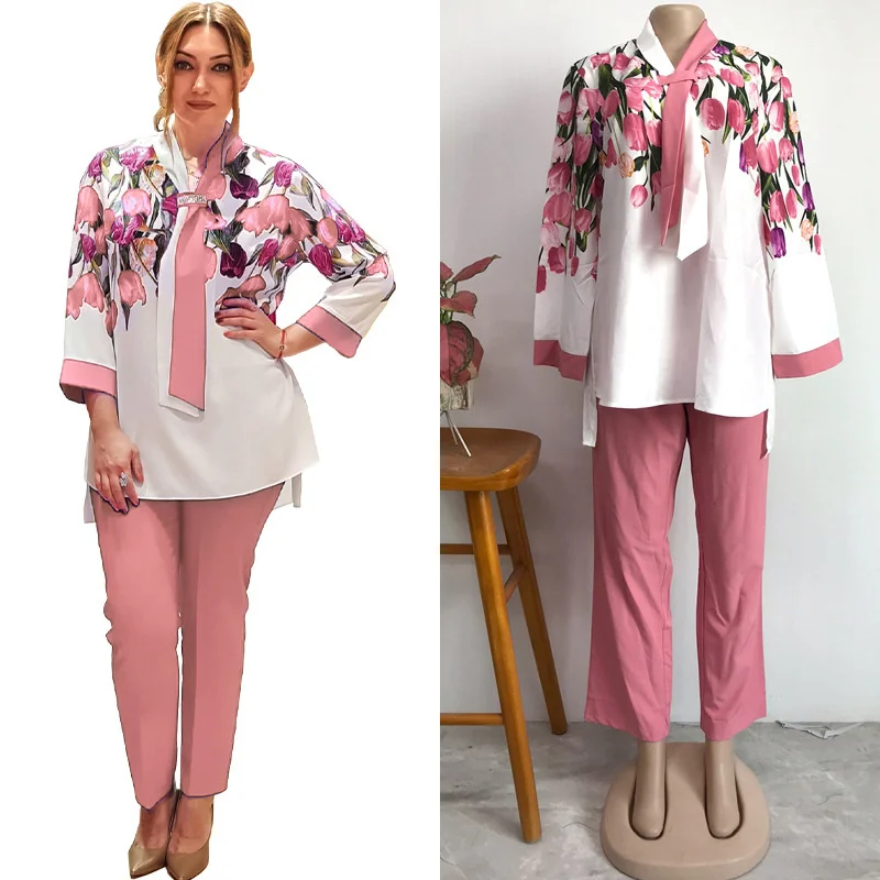 Женские Модные африканские костюмы Shein 2022 нигерийские Большие женские рубашки с