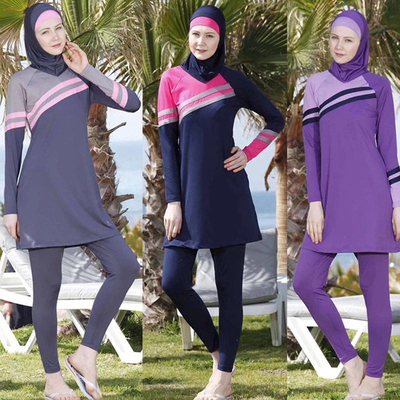 буркини мусульманский купальник женский хиджаб мусулманский женские Мусульманская скромная одежда для плавания, женский купальный костюм, накидки, купальный костюм Burkini, хиджабы для женщин, Мусульманский купальник