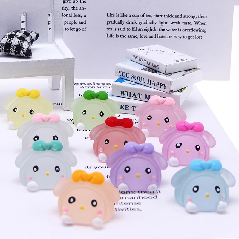 

5Pcs Nightlight Rabbit Decoration DIY Cute 3D Decoration Keychain Pendant Material Children's Jewelry Accessories