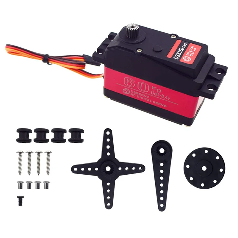 

1Piece DS5160 SSG 60Kg 8.4V High Voltage Waterproof Digital Servo for 1:5 RC Car SAVOX-0236 LOSI XL 5T Robot Arm 180 Servo