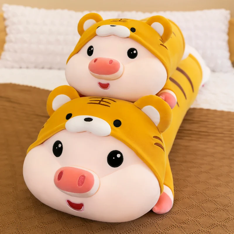 

New Giant Size Lying Pig Animal Plush Toys Soft Stuffed Tiger Doll Birthday Gifts for Children Baby Accompany Baby Pillow
