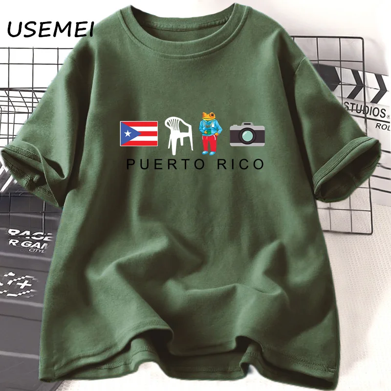Фото Puerto Rico DTMF Bad Bunny Tshirt for Men Women Cotton Short Sleeve Harajku Frog T-shirt Casual Streetwear Mens Clothes Tops №4