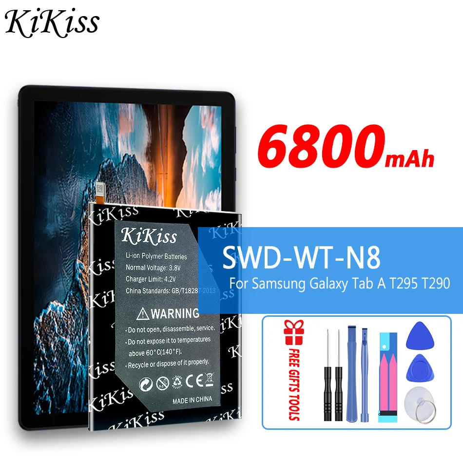 

KiKiss Powerful Battery SWD-WT-N8 SWDWTN8 6800mAh for Samsung Galaxy Tab A T295 T290 Batteries