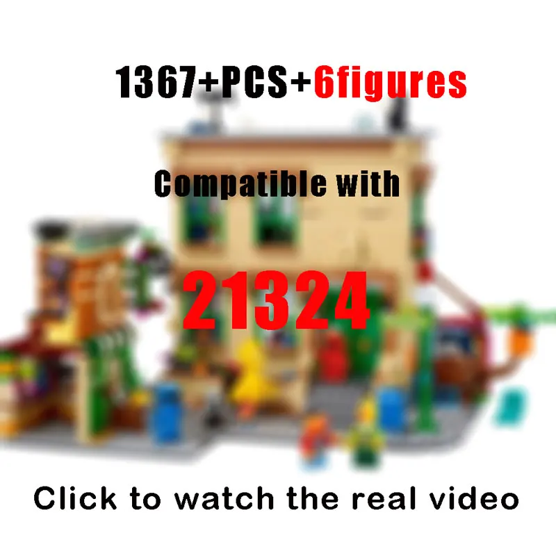 

Compatible with 21324 City Street View Sesamed Street Building Blocks 123 Movie House Bricks Toys For Children's Gifts 1367PCS