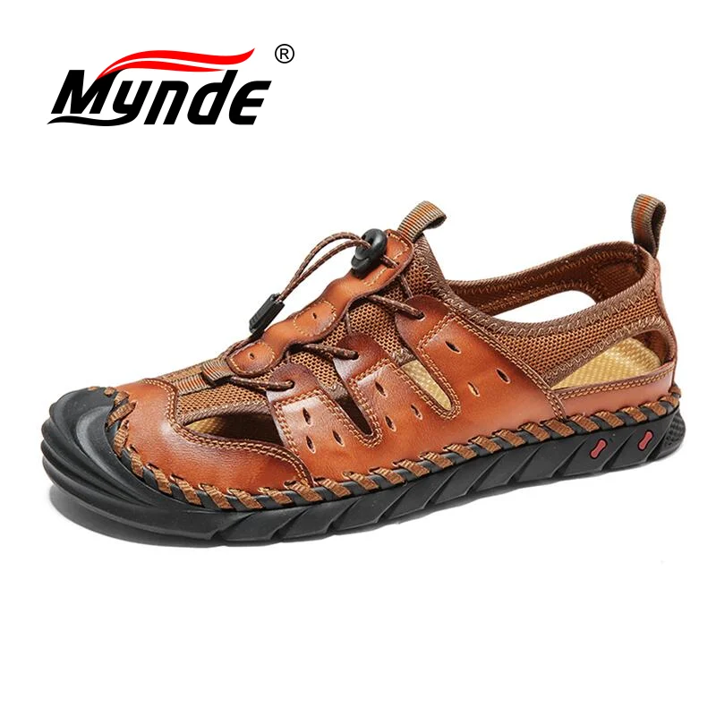 

Hot Sale Summer Men's Sandals Outdoor Non-slip Men's Beach Sandals Handmade Genuine Leather Men's Shoes Fashion Men Sneakers