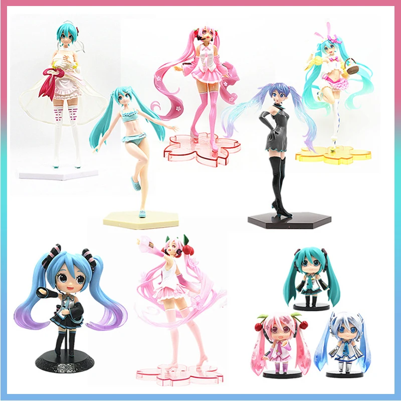 

Anime Pink Cute Figure Sexy Girl Car Decoration Small Sculpture Movable Doll Birthday Gift Pink Sakura Ghost Action Figures toys