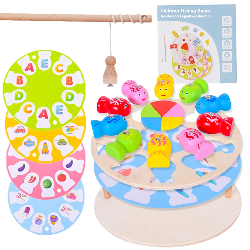 

Magnetic Fishing Games Montessori Set Educational Toy For Children Parent-child Interactive Cognitive Toys Board Game Kids Gifts
