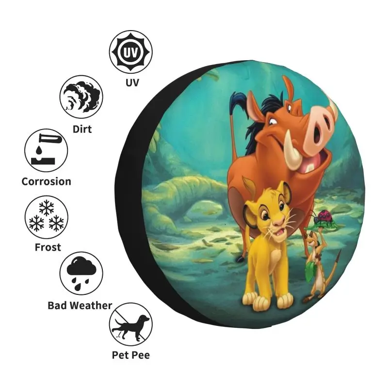Custom The Lion King Simba Tire Cover 4WD 4x4 RV Cartoon Movie Spare Wheel Protector for Honda CRV 14&quot 15&quot 16&quot 17&quot Inch