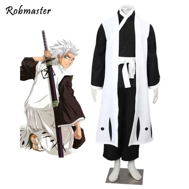 Anime Bleach Hitsugaya Toushirou Cosplay Costume Thousand-Year Blood War Arc Captain of the 10th Division Black Uniform Set