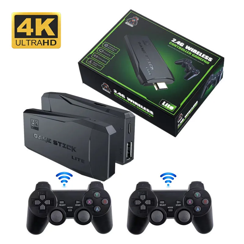 

M8 Video Game Console 2.4G Double Wireless Controller Game Stick 4K 10000 games 64GB Retro games For PS1/GBA