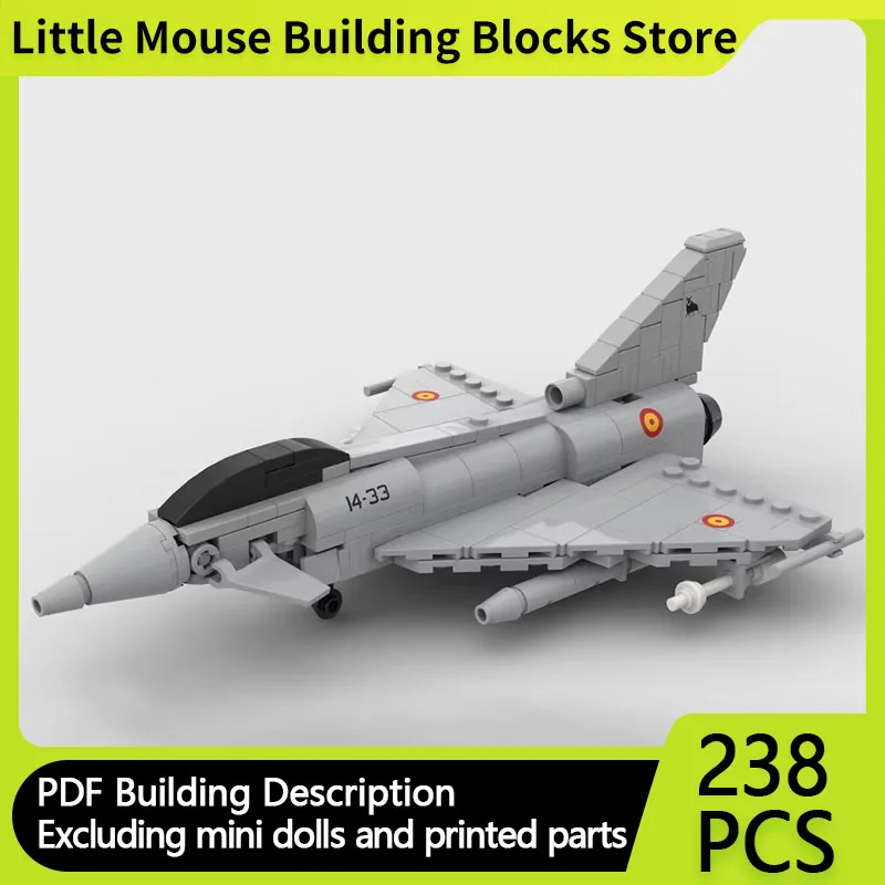 Модель военного самолета MOC строительные кирпичи Eurofighter Typhoon модульная